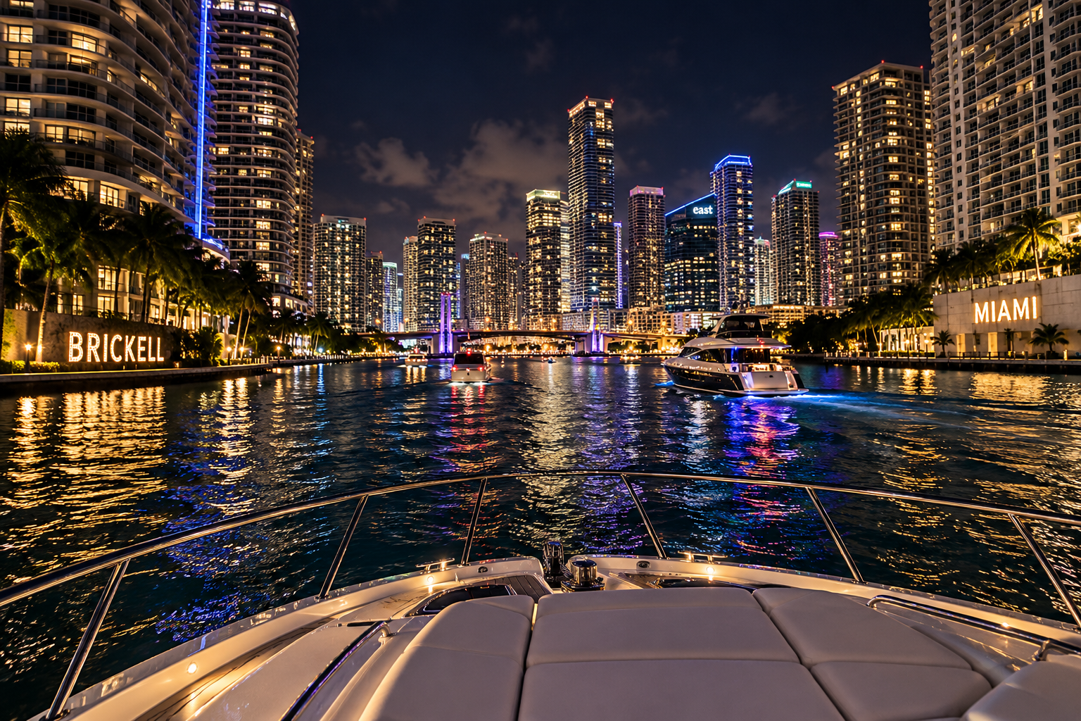 Luxury yacht ready for a private Miami celebration