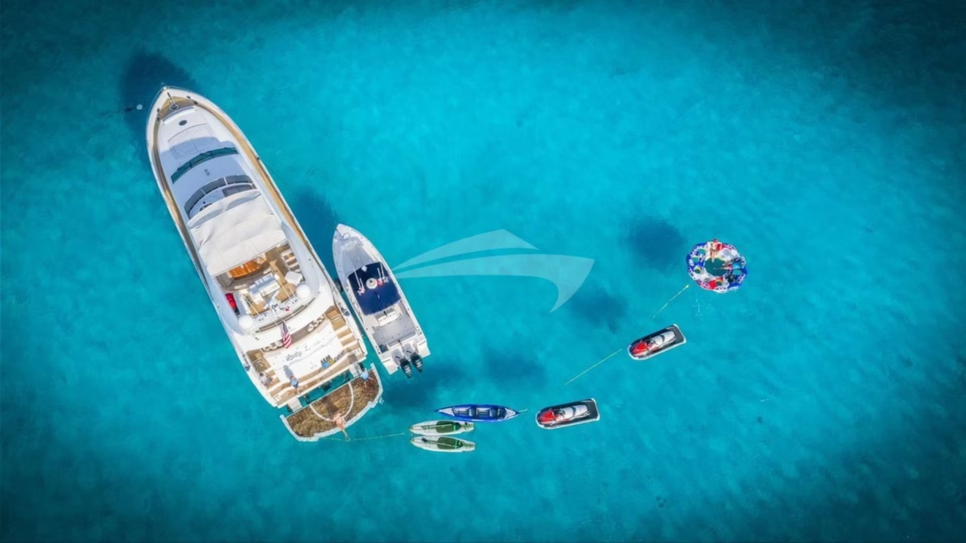 Miami yacht rental on turquoise Biscayne Bay water