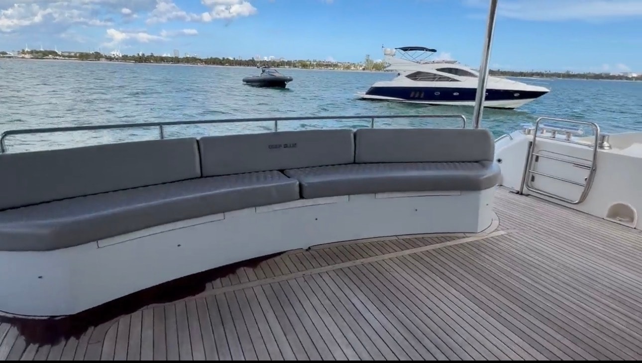DEEP BLUE aft deck seating with waterfront views