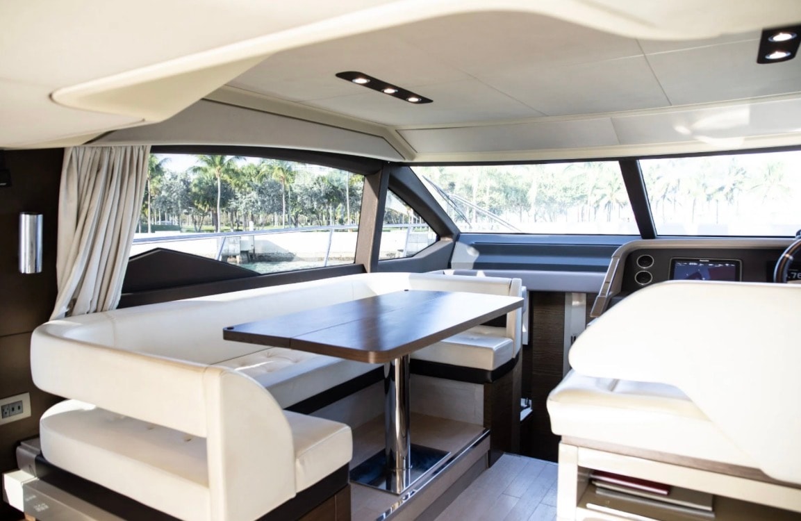 Julia Valentine aft deck lounge at marina