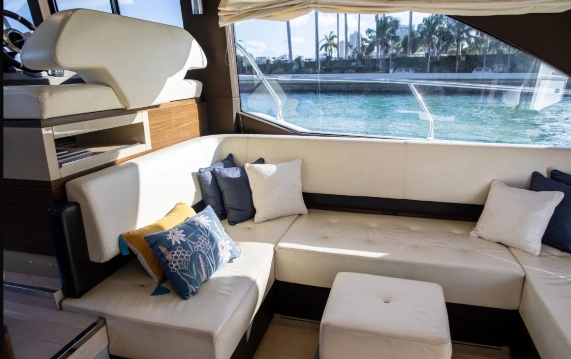 Julia Valentine salon lounge with open door and Miami views