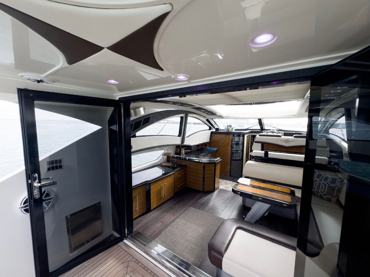 Marquis Sport Coupe 42ft salon interior with open door