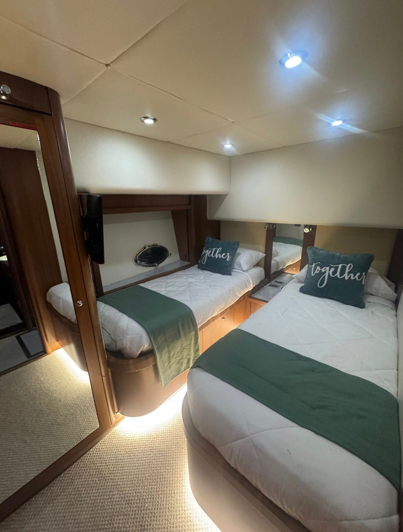 PREDATOR 82ft Sunseeker interior salon lounge wide view